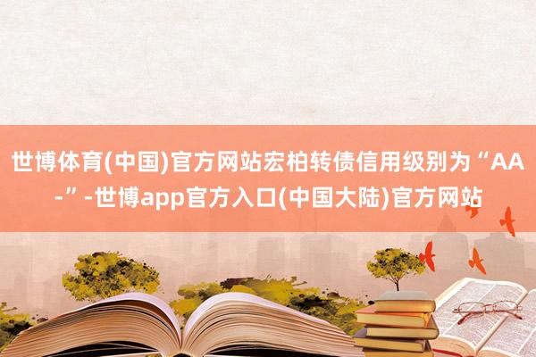 世博体育(中国)官方网站宏柏转债信用级别为“AA-”-世博app官方入口(中国大陆)官方网站