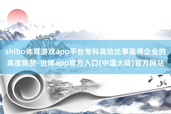 shibo体育游戏app平台专科高效处事赢得企业的高度陈赞-世博app官方入口(中国大陆)官方网站