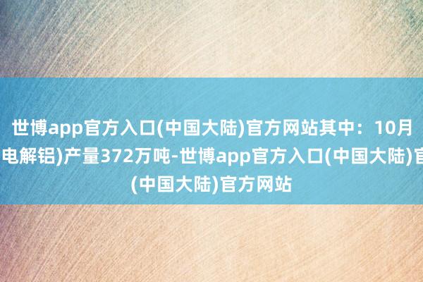 世博app官方入口(中国大陆)官方网站其中：10月份原铝(电解铝)产量372万吨-世博app官方入口(中国大陆)官方网站