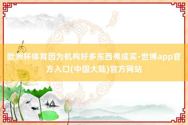 欧洲杯体育因为机构好多东西弗成买-世博app官方入口(中国大陆)官方网站