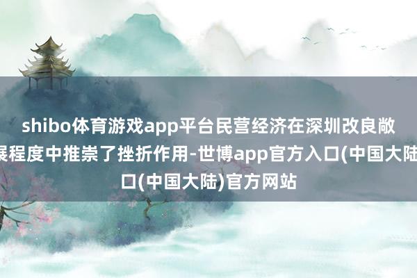 shibo体育游戏app平台民营经济在深圳改良敞开转变发展程度中推崇了挫折作用-世博app官方入口(中国大陆)官方网站